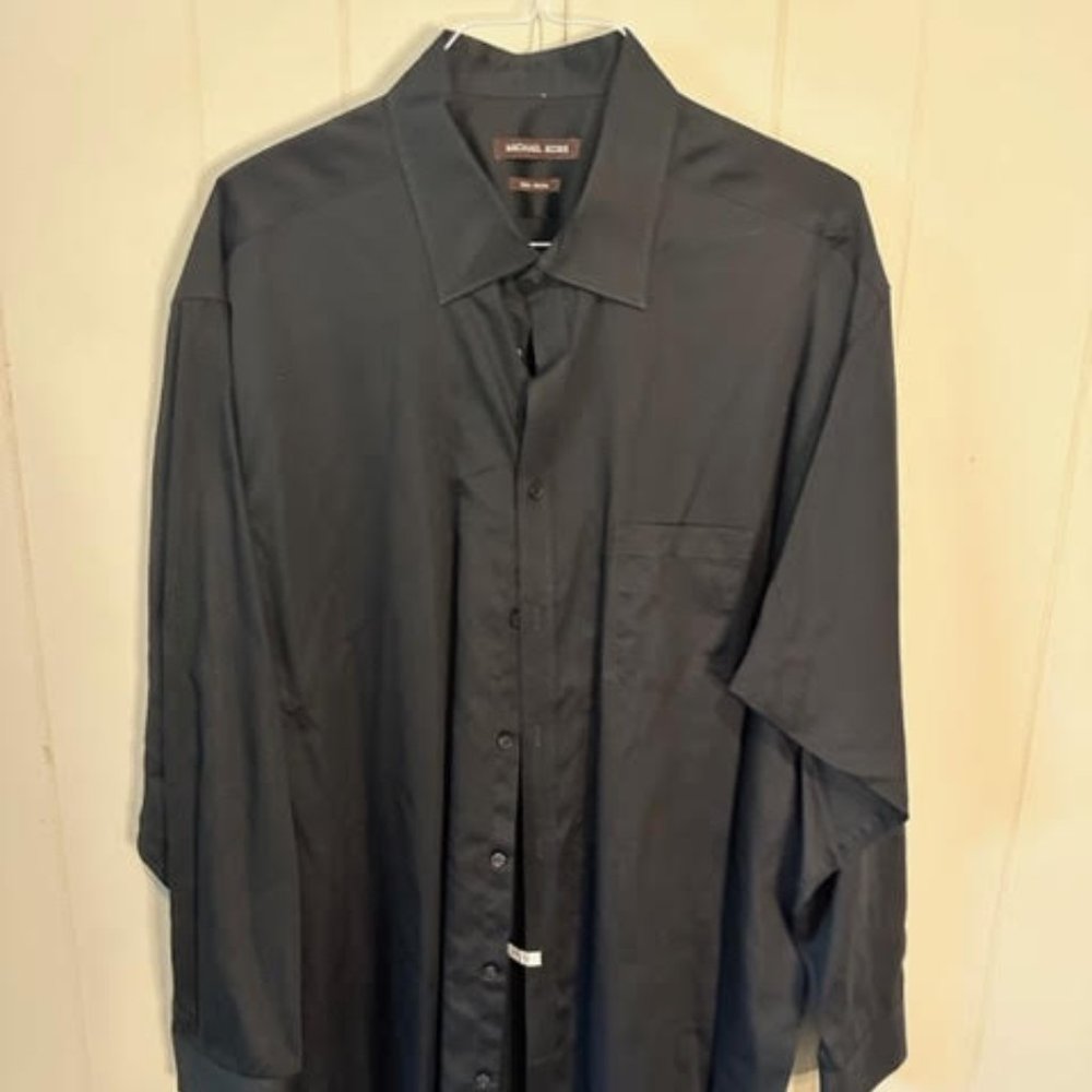 Michael Kors Big and Tall Mens Black Button Up Shirt